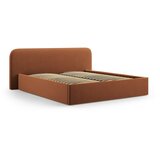 Micadoni Oblazinjena zakonska postelja s prostorom za shranjevanje z letvenim dnom 140x200 cm v barvi terakote Elizabeth – | Shoptok.si