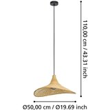 Eglo Haxey viseća lampa E27, Ø50 cm, pleteno drvo prirodne boje, 43869 | shoptok.hr