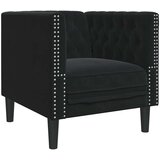  Chesterfield fotelj z blazino Črna 71 x 74.5 x 70.5 cm Žamet | Shoptok.si