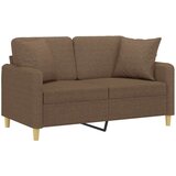  Kavč dvosed z blazinami rjav 120 cm blago | Shoptok.si