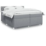 The Living Store Box spring postelja z vzmetnico svetlo siva 200x200 cm blago - Box Spring Postelja, (21428229) Cene