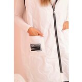 Kesi Włoski Plus Size women's quilted vest with a hood zipped white | Eponuda.ba