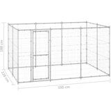 Vanjski kavez za pse od pocinčanog čelika 7,26 m² | shoptok.hr