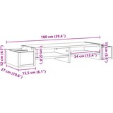 Stalak za monitor s spremištem boja hrasta 100x27x15 cm drveni | shoptok.hr