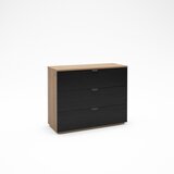 Marckeric Crna/u prirodnoj boji komoda u dekoru hrasta 100x80x40 cm Dennis – | shoptok.hr