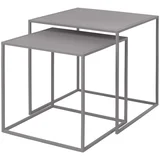 svetlo sive kovinske mizice v kompletu 2 ks 40x40 cm fera –