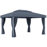  Sjenica sa zastorima i LED svjetlosnim trakama 4 x 3 m antracit | shoptok.hr
