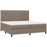  box spring s madracem LED smeđesivi 200x200 cm tkanina | shoptok.hr