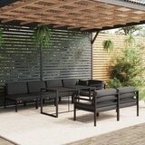  The Living Store Vrtna sedežna garnitura 8-delna z blazinami aluminij antracit - Vrtna Sedežna Garnitura, (21477520) | Shoptok.si