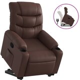 Maison Chic Naslanjač - Relax naslanjač s funkcijo vstajanja rjavo umetno usnje, (22062003) Cene