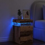  Noćni ormarić s LED boja drva 35x39x55 cm konstruirano drvo | shoptok.hr