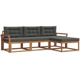  Set vanjskih sofa 4 kom. Prirodna i antracit Smeđa 254 x 162,5 x 73 cm | Shoptok.si