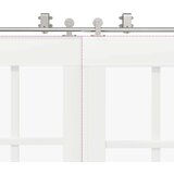 vidaXL Oprema za drsna vrata 183 cm nerjaveče jeklo srebrne barve | Shoptok.si
