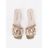 GOODIN Tweed gold mules on a heel | shoptok.hr