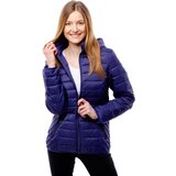 Glano Ladies Quilted Jacket with Hood - navy Cene