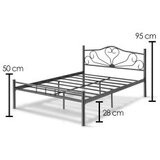Hanah home bračni krevet K50 black (120 x 200)