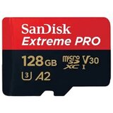 San Disk Memorijska kartica microSDXC Extreme Pro 128 GB, V30 U3 Class 10, s adapterom | shoptok.hr