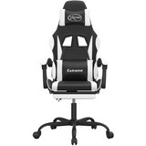 Vrtljiv gaming stol z oporo za noge črno in belo umetno usnje, (21377973) | Shoptok.si