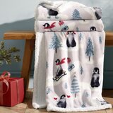 Catherine Lansfield Bijela deka s božićnim motivom 170x130 cm Christmas Sherpa Penguins – | shoptok.hr