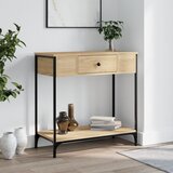 vidaXL Konzolna mizica sonoma hrast 75x34,5x75 cm inženirski les Cene
