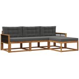 vidaXL Zunanja garnitura za sedenje 4 pcs Naravna in antracitna, (5000279539) | Shoptok.si