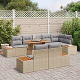  Vrtna sofa set Set od 9 Bež Siva Ratan Polister | shoptok.hr