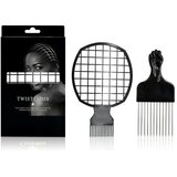 INF Afro glavnik za pobiranje las, afro glavnik s širokimi zobmi Black, (21543733) | Shoptok.si