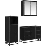  Set namještaja za kupaonicu 3 kom. Crni hrast 80 x 33 x 60 cm | shoptok.hr