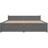  Okvir za krevet od masivnog drva sivi 135 x 190 cm bračni | shoptok.hr
