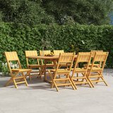 vidaXL Zložljivi vrtni stoli 8 kosi 47x61x90 cm trdna tikovina | Shoptok.si