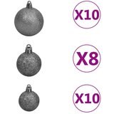 In umjetno božićno drvce s led svjetlima i kuglicama bijelo 210 cm | shoptok.hr