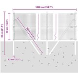 vidaXL varjena žičnata ograja z 7 stebri, Zelena 0.4x10 m, Jeklo | Shoptok.si
