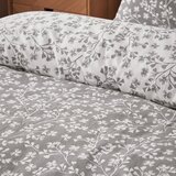 Catherine Lansfield Siva enojna flanelna posteljnina 135x200 cm Grace Floral Leaf – | Shoptok.si
