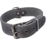 Nobby tabil usnjena ovratnica ekstra široka - siva - različne velikosti 27 - 35 cm | Shoptok.si