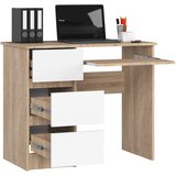 AKORD A-6 Računalniška Miza, Leva Izvedba, Hrast Sonoma/Bela, (5000332923) | Shoptok.si
