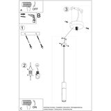  Sollux SL.0650 - Luster na sajli BORGIO 1xGU10/40W/230V beton/metal crna | Eponuda.com