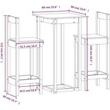  Barska garnitura 3-delna črna trdna borovina, (21001558) | Shoptok.si