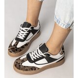 Gemre Black and white sneakers with leopard print accents Meril | Shoptok.si