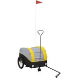 vidaXL Kolesarska prikolica črna in rumena 30 kg železo, (21227162) | Shoptok.si