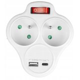  Produžni razvodnik sa prekidačem, 2 utičnice + USB-C + USB-A | Eponuda.com