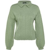 Trendyol Sweater - Grün - Oversize cene