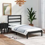  Okvir za krevet od masivnog drva crni 75 x 190 cm 2FT6 mali Cijene