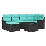  Vrtna sedežna garnitura z blazino 7 pcs Črna Poly ratan, (5000146227) | Shoptok.si