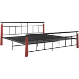 Kovina Posteljni okvir kovina in trdna hrastovina 200x200 cm | Shoptok.si