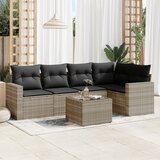 vidaXL 6-dijelni set vrtnih sofa od poliratana s jastucima svjetlosivi | shoptok.hr