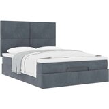 vidaXL Otomanski krevet s madracima tamnosivi 140x190 cm baršunasti | shoptok.hr
