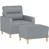  Fotelja s tabureom svjetlosiva 60 cm od tkanine | shoptok.hr