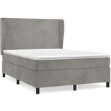  Box spring postelja z vzmetnico svetlo siva 140x200 cm žamet, (20790288) | Shoptok.si