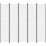 Sobna pregrada s 5 panela bijela 250 x 220 cm od tkanine | shoptok.hr