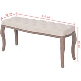  Klupa od Tkanine i Masivnog Drva 110x38x48 cm Krem Bijela | Eponuda.ba